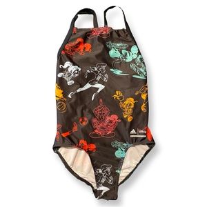 EUC Adidas X Disney Youth Girls Swimsuit - US size Medium/UK size 11-12Y